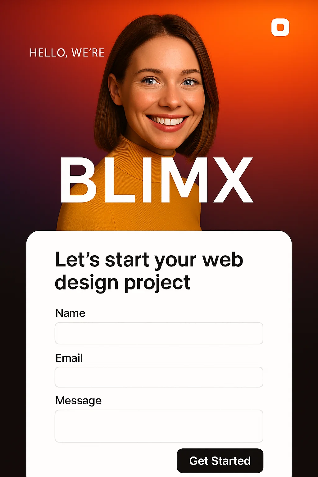 Initial form for smart website with AI sales agent