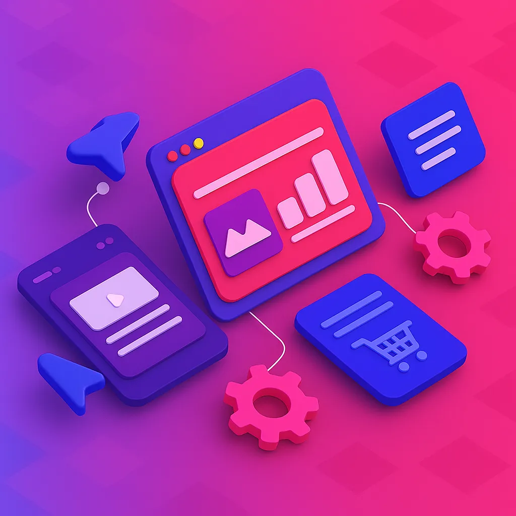 Custom website design layout with responsive UX components